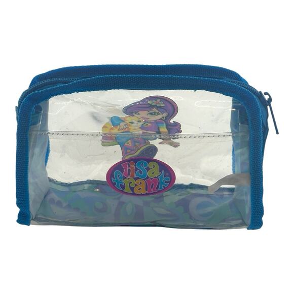 Lisa Frank Girl w/ Cat Kitten Make-Up Vinyl Clear Bag Pen Pencil Case Pouch - Picture 5 of 10
